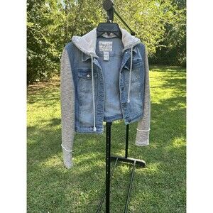 American Rag Jean Jacket Juniors Size Small Removable Hood